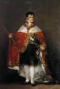 Francisco de Goya Portrait of Ferdinand VII of Spain in his robes of state oil on canvas